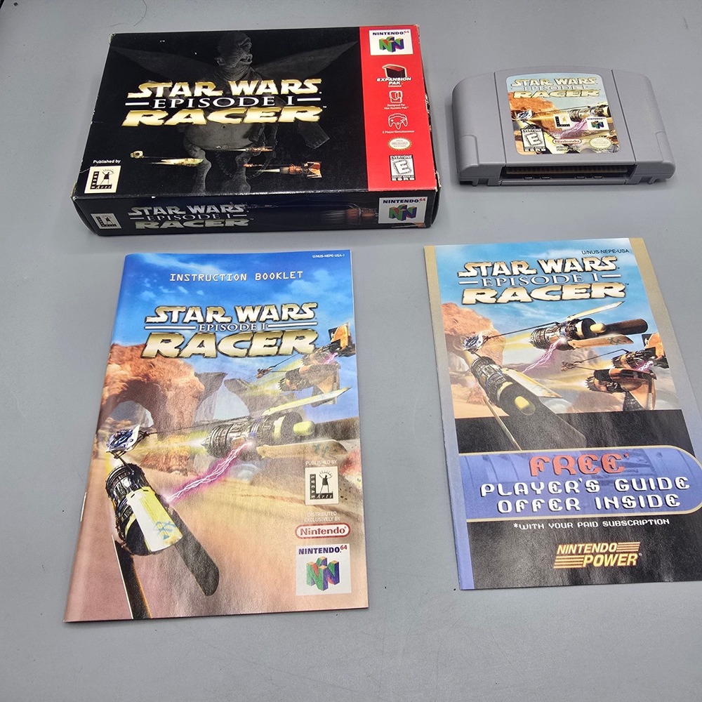 Star Wars Episode I Racer Nintendo 64 N64 Game Box Manual CIB Authentic Complete